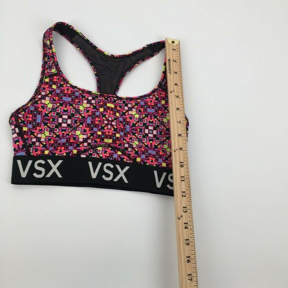 Victoria's Secret Sport VSX Sports Bra Size Small Womens Neon Black Geometric VS - Picture 6 of 6